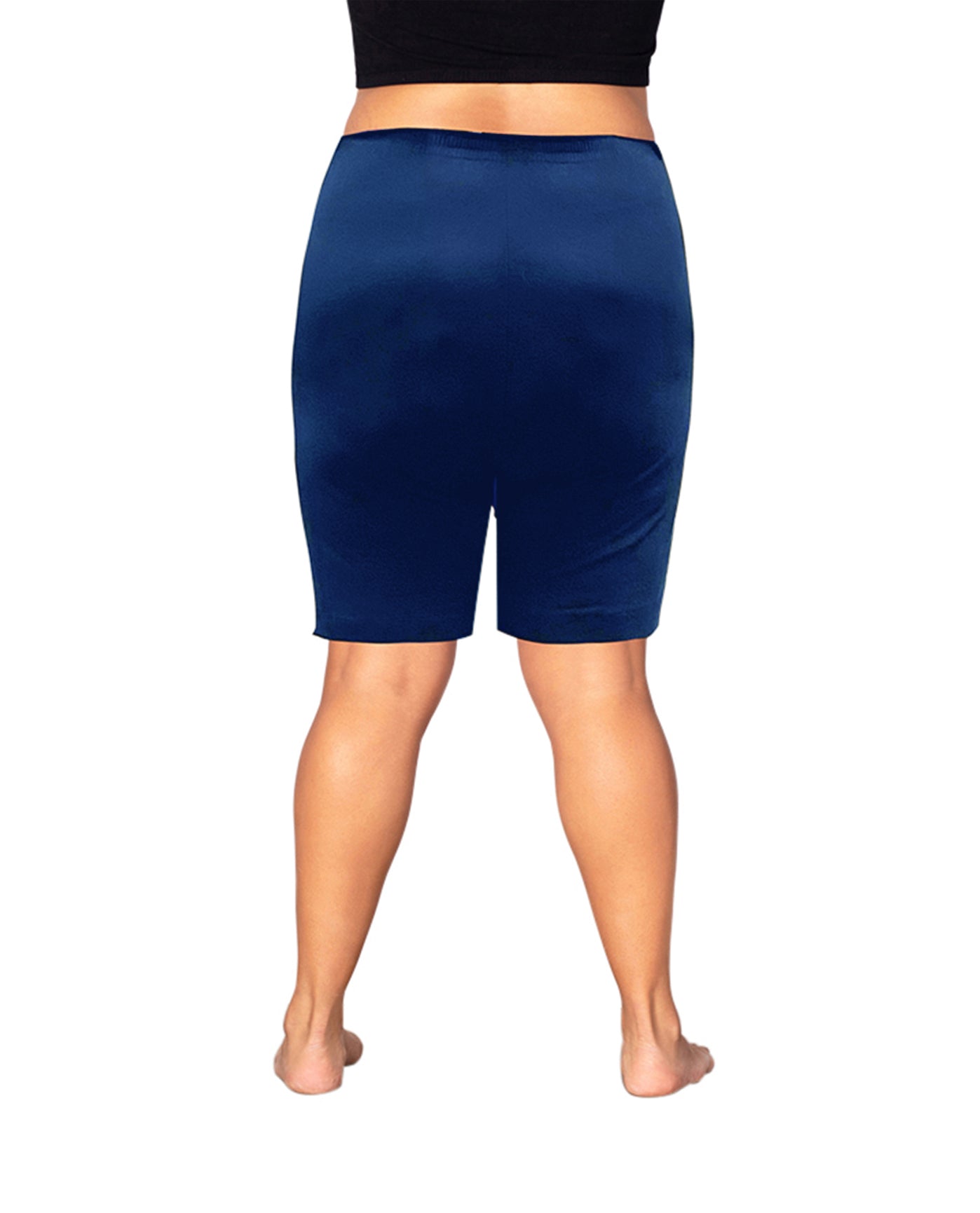 Back of Cotton Jersey Plus Size Shorts | 019 OTPS Navy