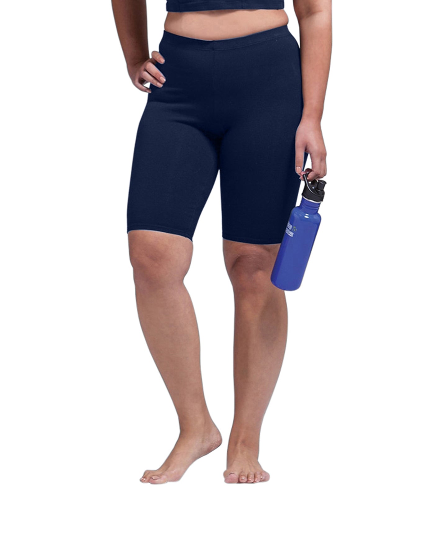 Front of Plus Size Bike Shorts | 019 OTPS Navy