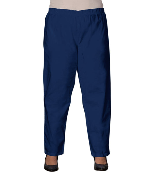 Back of Relaxed Leg Stretch Cotton Twill Plus Size Pants | 019 OTPS Navy
