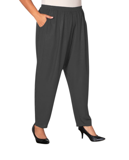 Front of Tailored Leg Rayon Plus Size Pants | 015 OTPS Gray