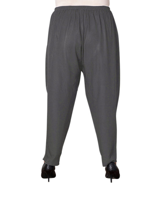 Back of Tailored Leg Rayon Plus Size Pants | 015 OTPS Gray