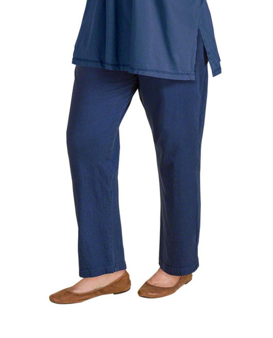 Front of Relaxed Cotton Knit Plus Size Pants | NAVY OTPS Navy