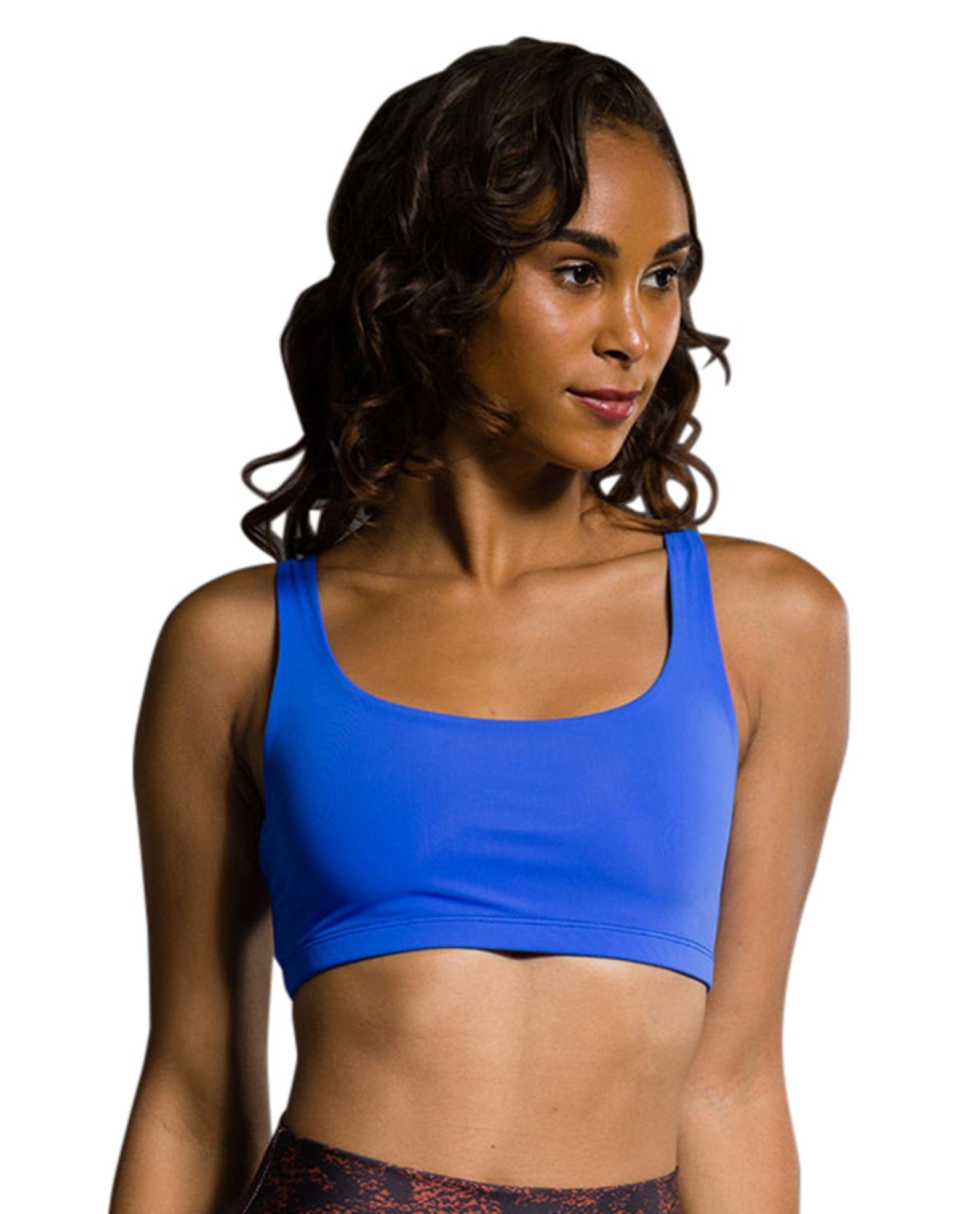 Front View of Onzie Moonlight Blue Infinity Low Impact Sports Bra | ONZ MOONLIGHT BLUE