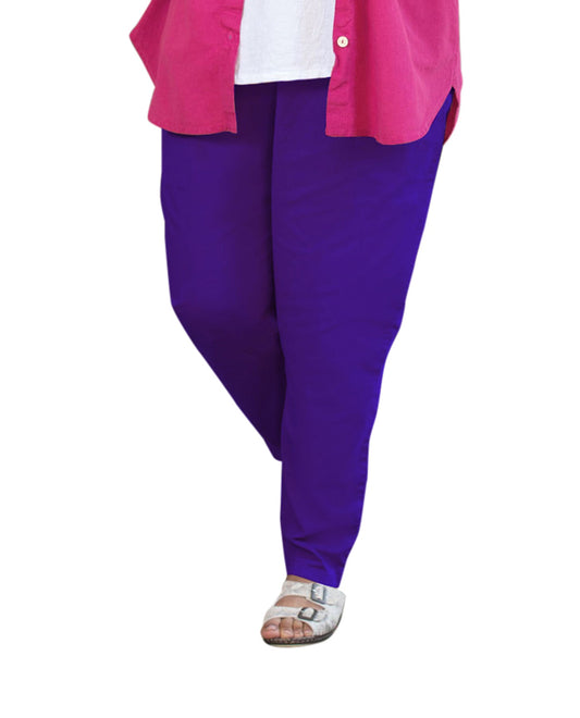 Front of Tailored Stretch Twill Plus Size Pants | ACAI OTPS Acai