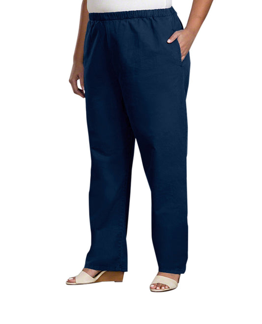 Front of Relaxed Stretch Twill Plus Size Pants | NAVY OTPS Navy