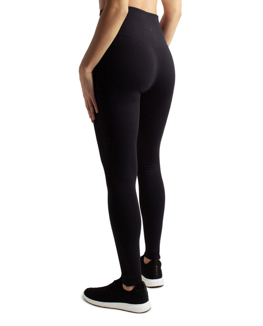 Back View of Danskin Black Salt Convertible Stirrup Legging |  DSK BLACK SALT