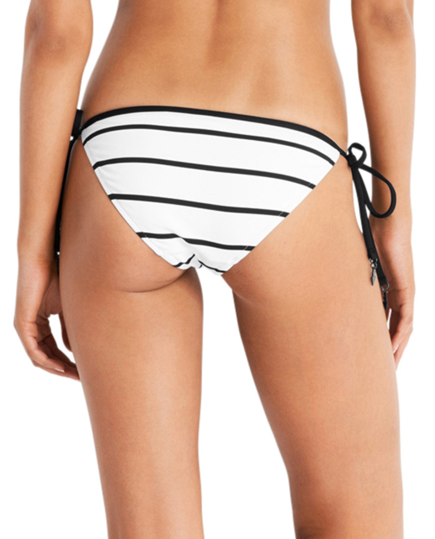 Back View of Seafolly Castaway Stripe Side Tie Bikini Bottom | SEA WHITE
