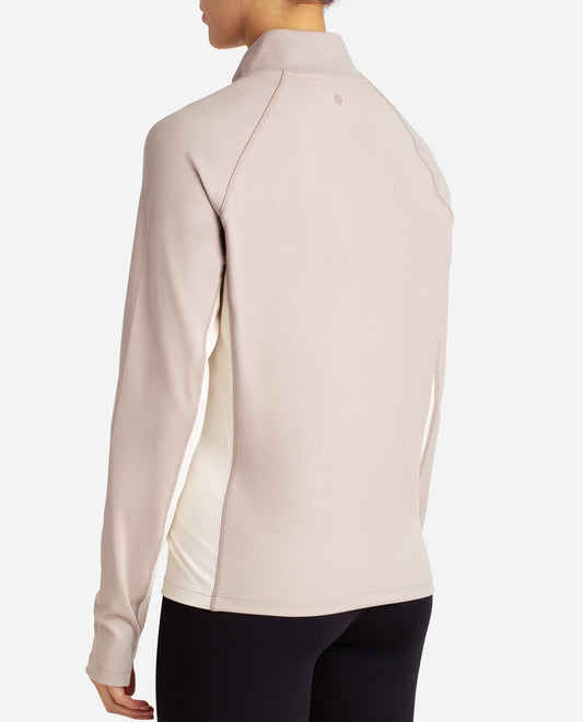 Back View Of Danskin Atmosphere And Birch Full-Zip Colorblocked Yoga Jacket | DSK ATMOSPHERE AND BIRCH