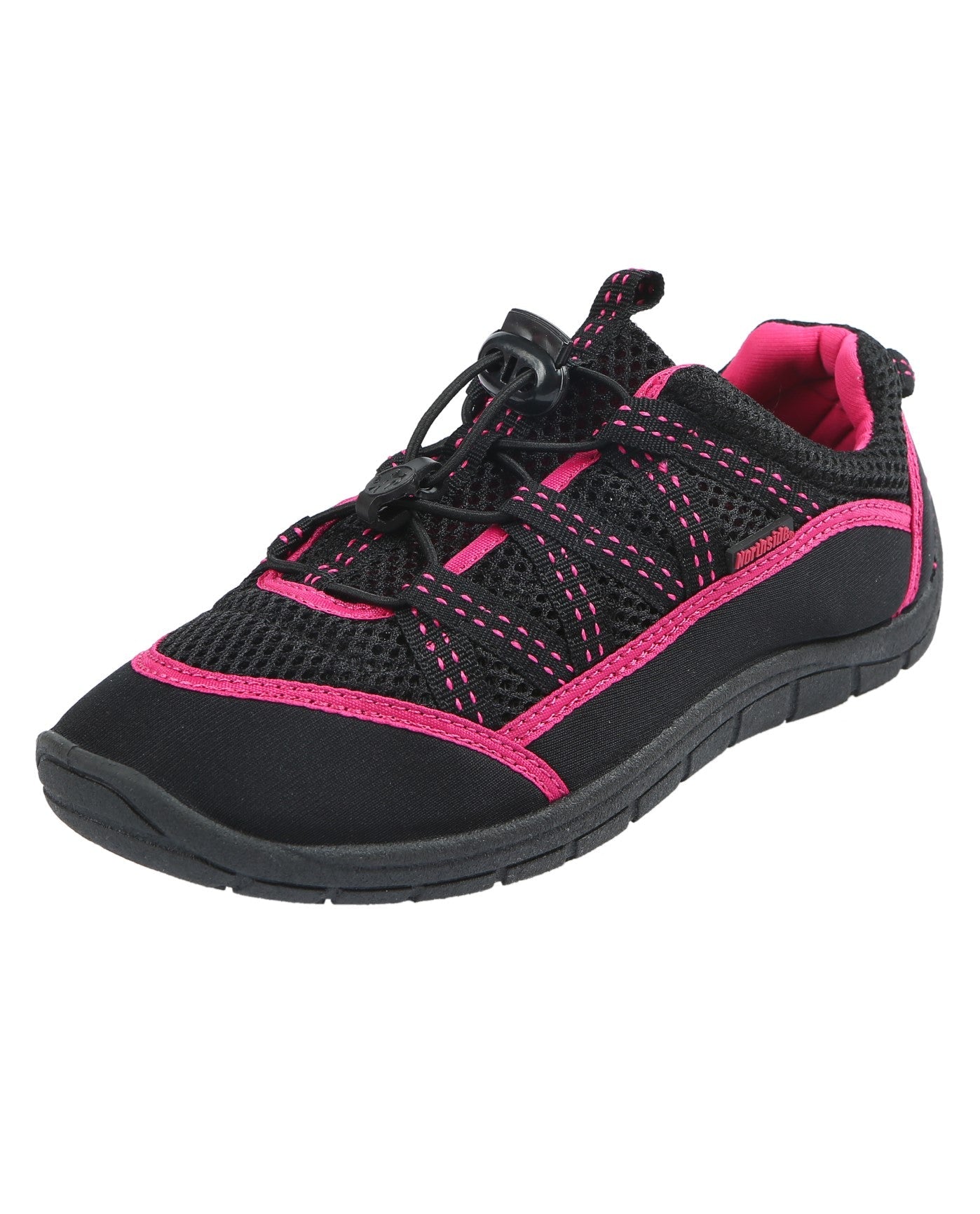 Front View of Northside Black And Fuchsia Brille Ii Ladies Water Shoe | NOR BLACK