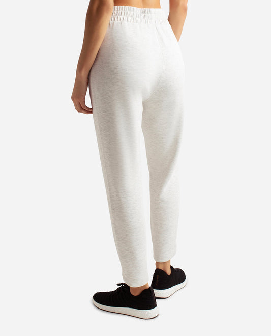 Back View of Danskin Silver Heather Dolphin Hem Jogger | DSK Silver Heather