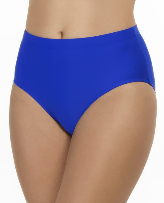 Front View of Shape Solver Royal Blue Plus Size High Waist Tankini Bottom | SOL ROYAL