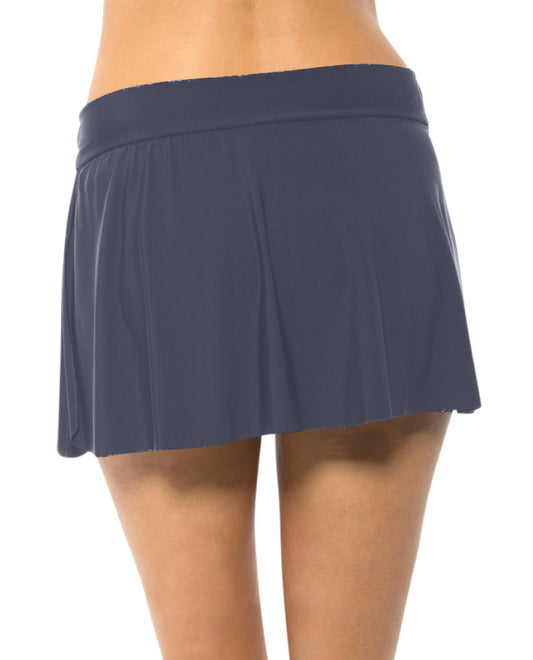 Back View of Magicsuit Slate Tankini Bottom Tennis Swim Skirt | MAG Slate