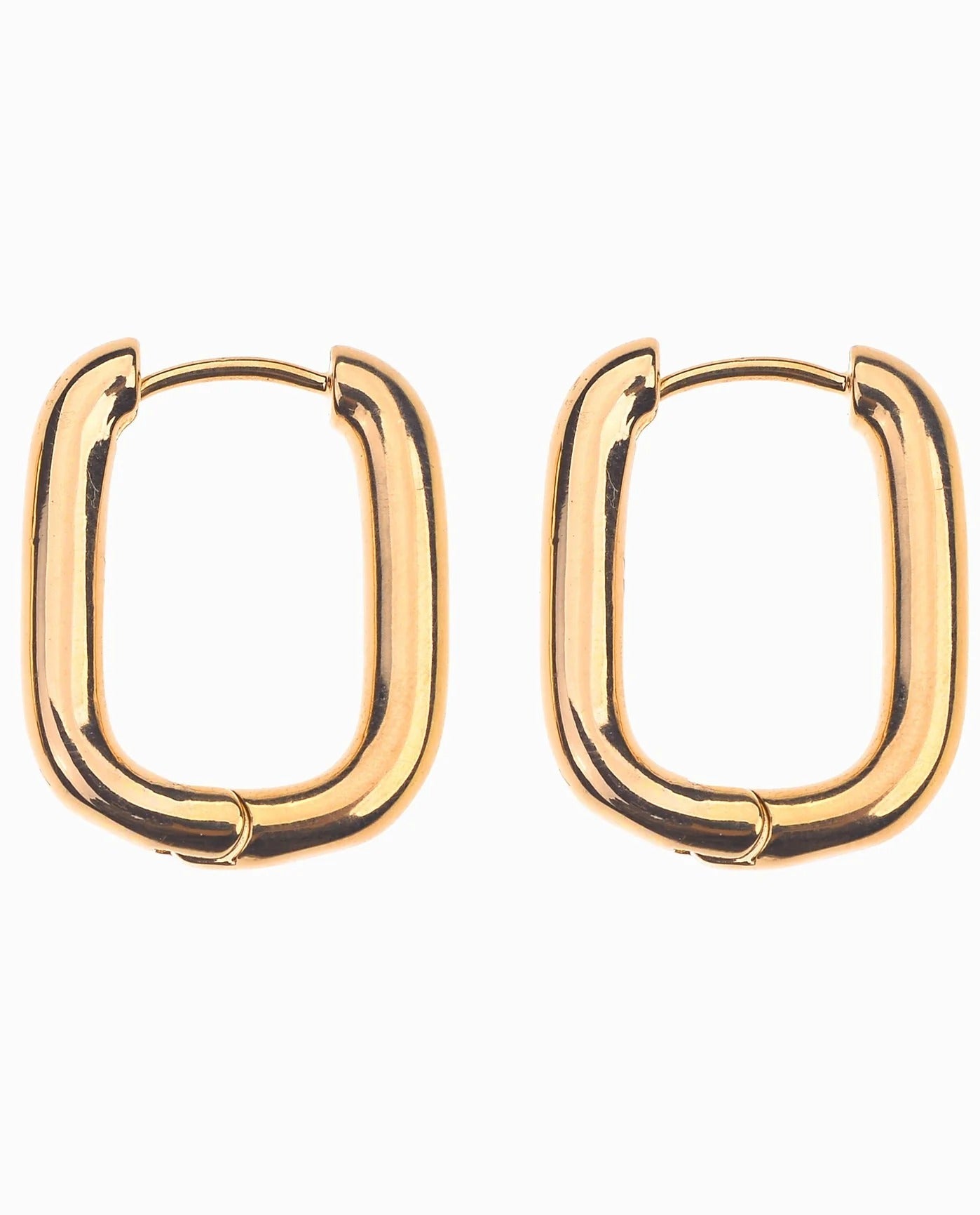 Front View Of Nicole Miller Mini Hoop Earrings | NM GOLD