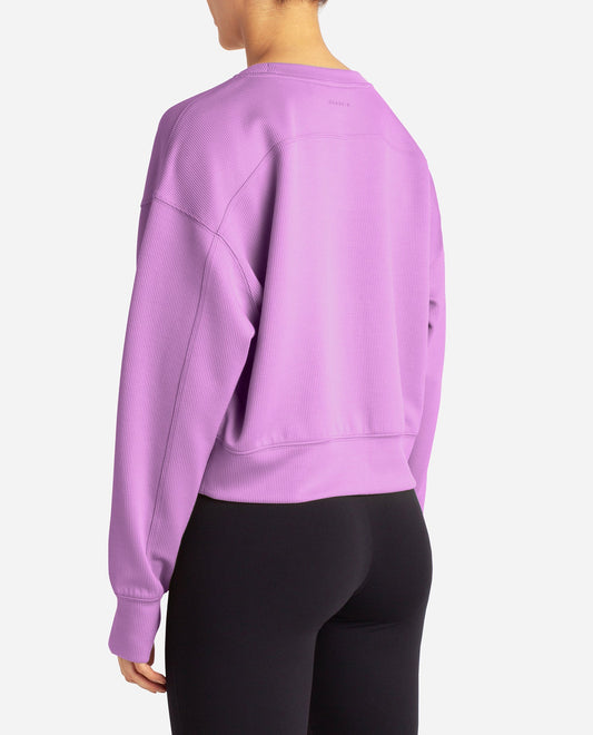 Back View Of Danskin Orchid Scuba Rib Luxury Sweat | DSK ORCHID