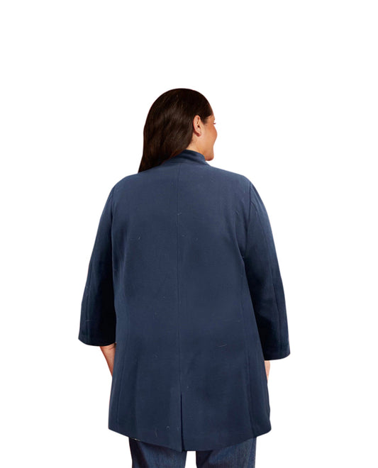 Back of Long Sleeve Plus Size Peacoat | 019 OTPS Navy