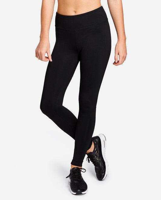Front View of Danskin Plus Size Black Signature Yoga Ankle Legging | DSK Black