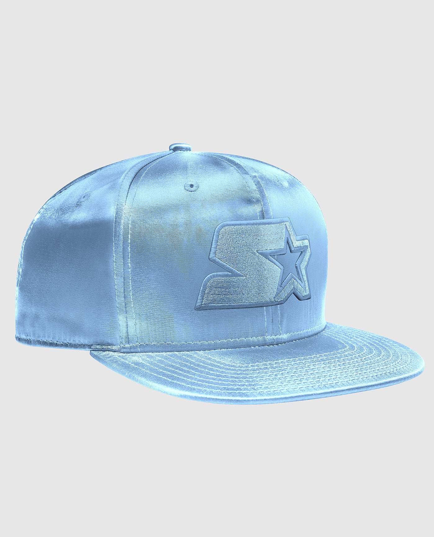 Front View of Starter Light Blue Cliff Out Snapback Hat | STR LIGHT BLUE