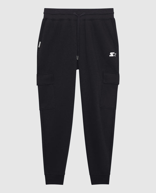 Front View of Starter Black Kyle Jogger With Cargo Pockets | STR BLACK