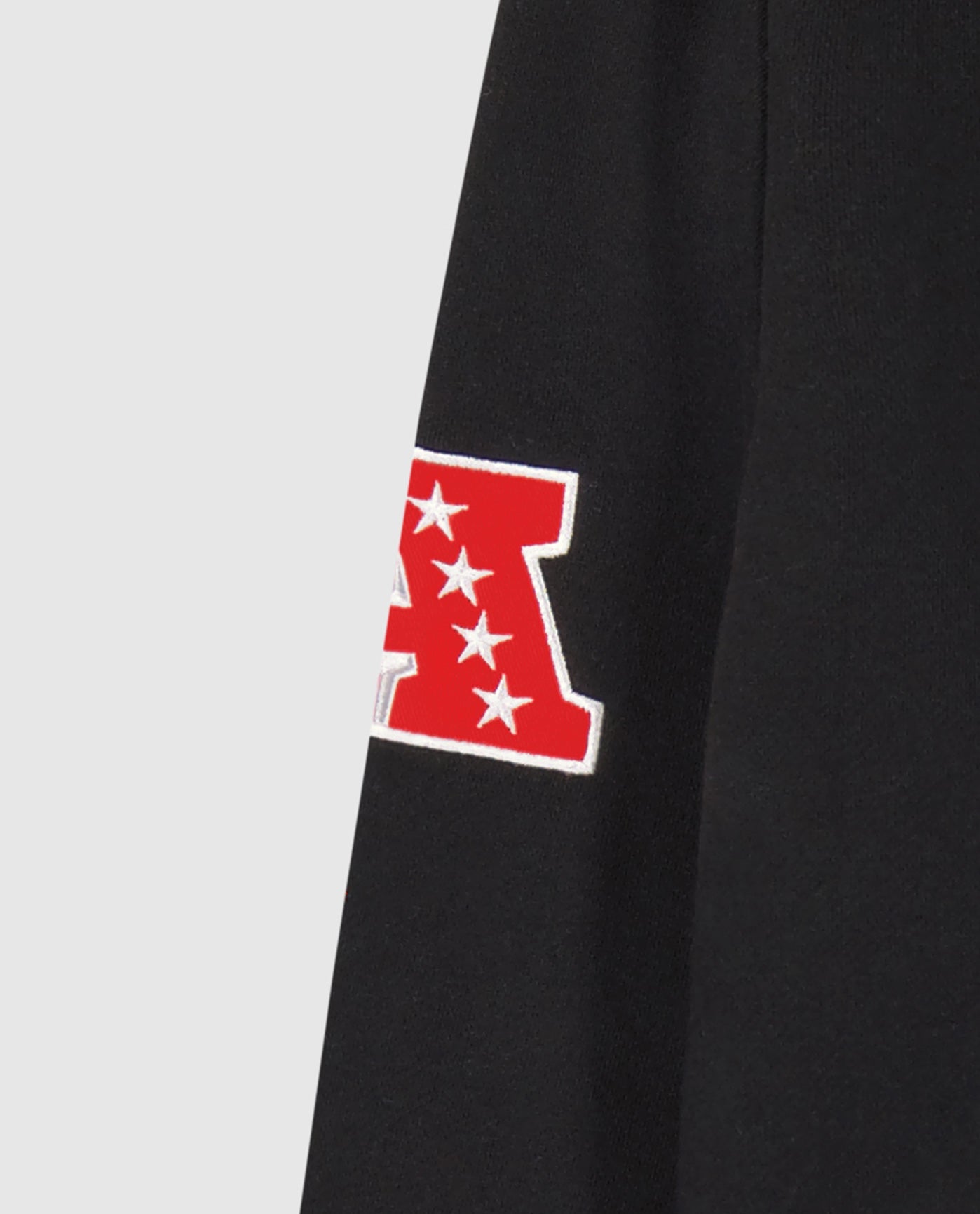 Detail View of Starter Black Las Vegas Raiders Crew Neck Sweatshirt With Zip Pockets | STR LAS VEGAS RAIDERS BLACK