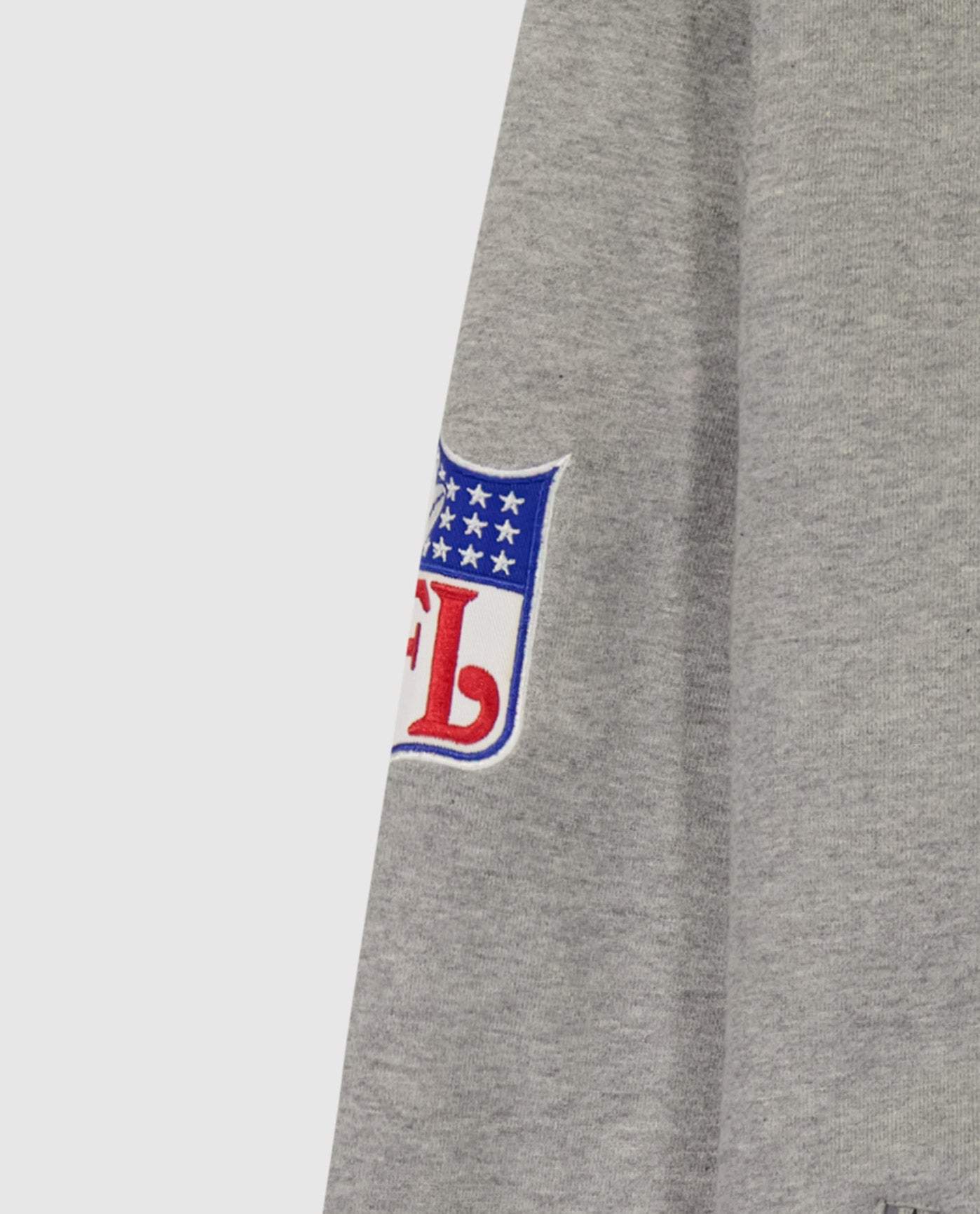 Detail View of Starter Heather Grey Buffalo Bills Crew Neck Sweatshirt With Zip Pockets | STR BUFFALO BILLS HEATHER GREY