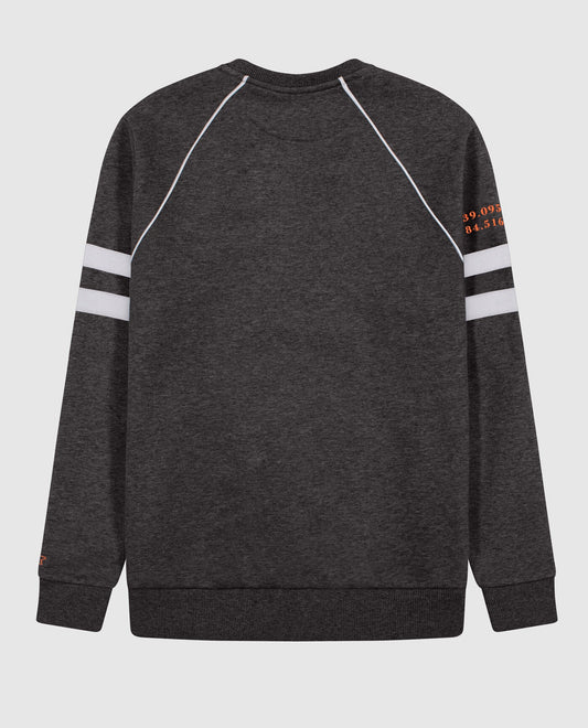 Back View of Starter Grey Cincinnati Bengals Crew Neck Starter Sweatshirt | STR CINCINNATI BENGALS GREY