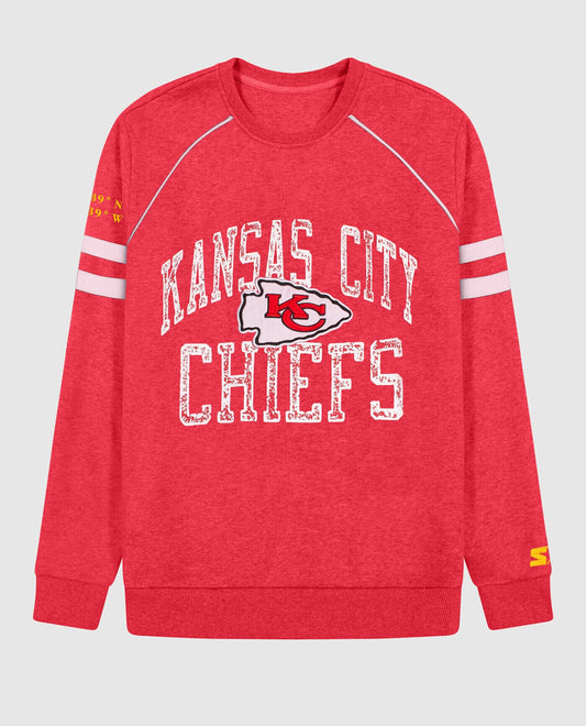 Front View of Starter Red Kansas City Chiefs Crew Neck Starter Sweatshirt | STR KANSAS CITY CHIEFS RED