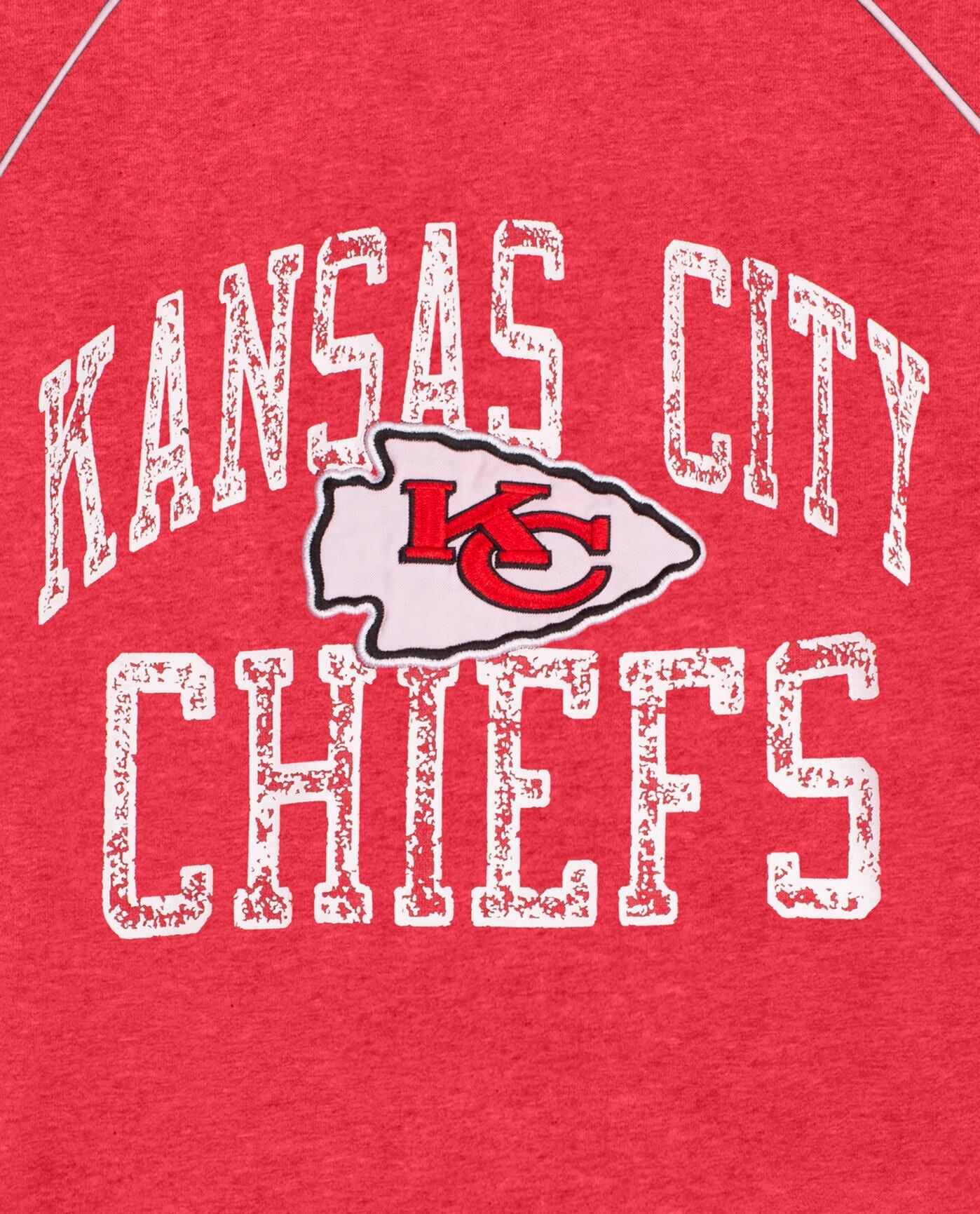 Side View of Starter Red Kansas City Chiefs Crew Neck Starter Sweatshirt | STR KANSAS CITY CHIEFS RED