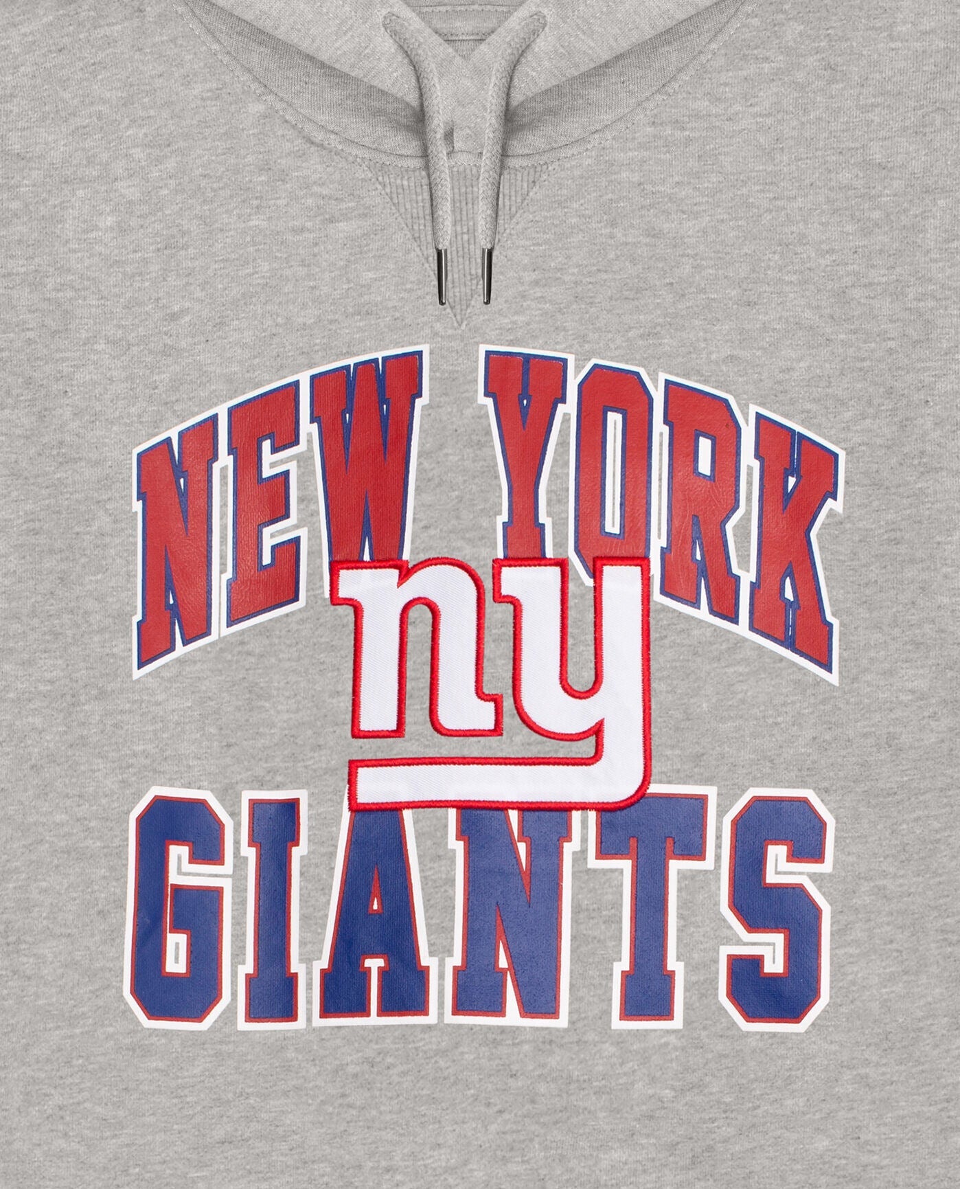 Side View of Starter Grey New York Giants Knit Hoodie Starter Sweatshirt | STR NEW YORK GIANTS HEATHER GREY