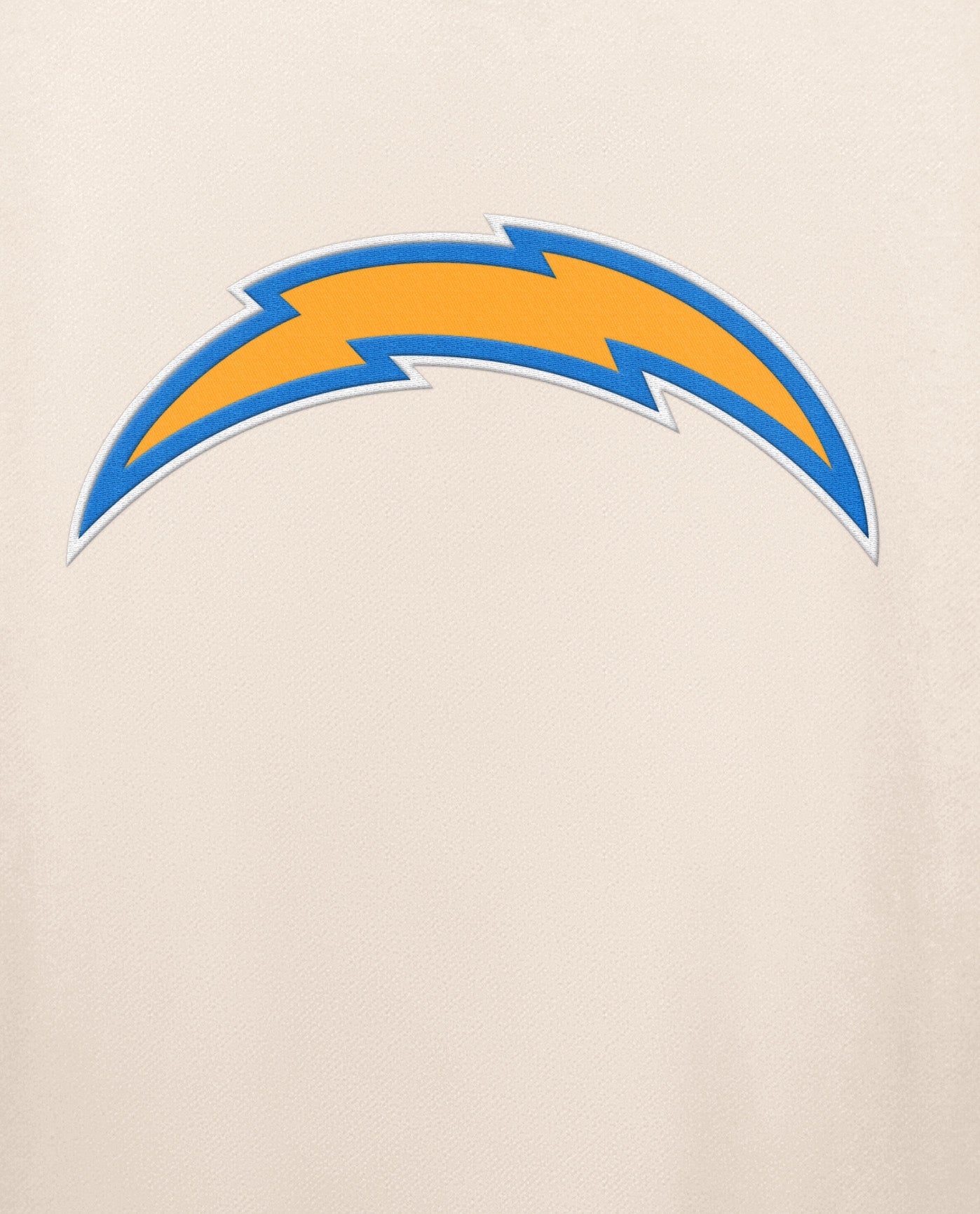 Side View of Starter Cream Los Angeles Chargers Team Crew Starter Long Sleeve Shirt | STR LOS ANGELES CHARGERS CREAM