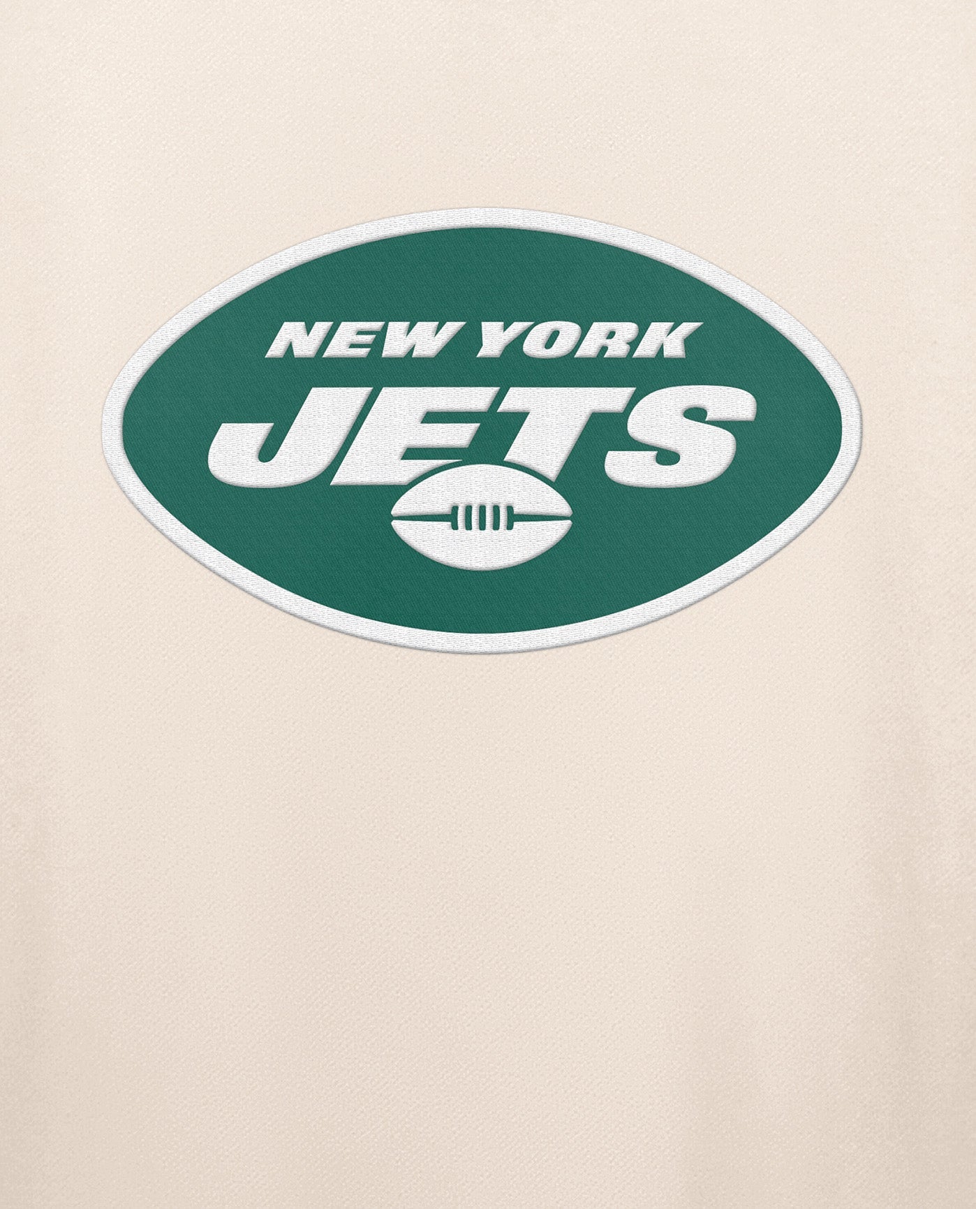 Side View of Starter Cream New York Jets Team Crew Starter Long Sleeve Shirt | STR NEW YORK JETS CREAM