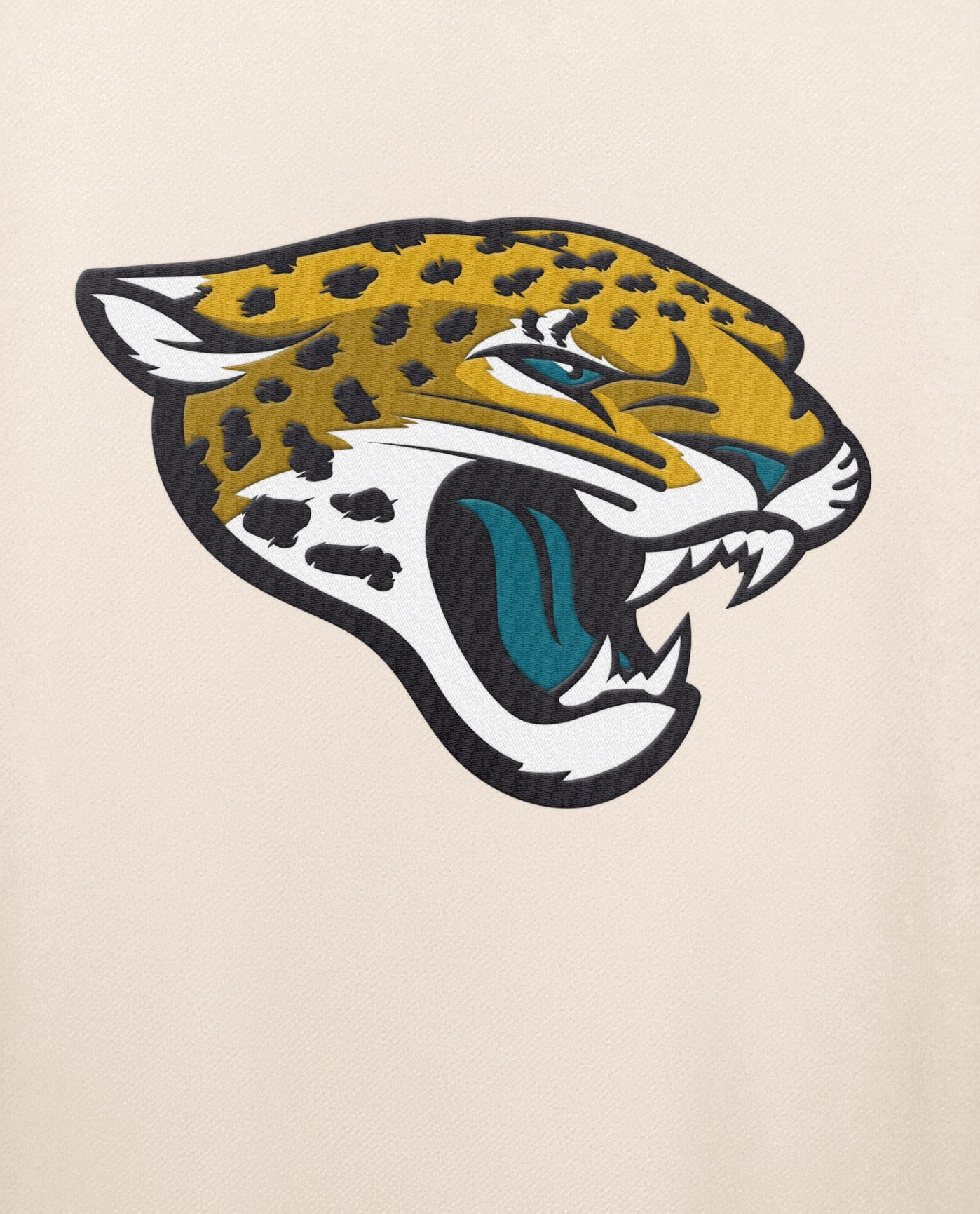 Side View of Starter Cream Jacksonville Jaguars Team Crew Starter Long Sleeve Shirt | STR JACKSONVILLE JAGUARS CREAM