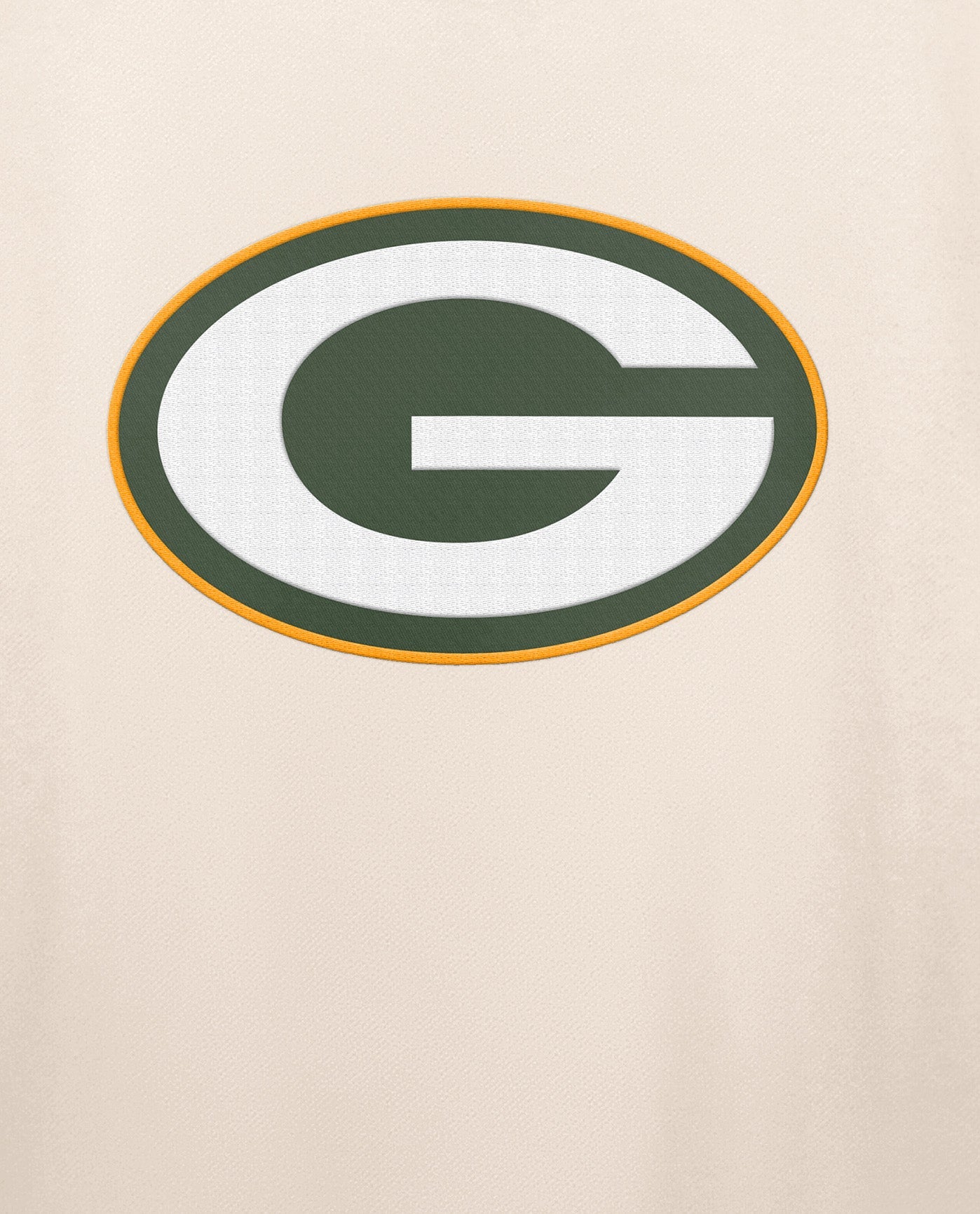 Side View of Starter Cream Green Bay Packers Team Crew Starter Long Sleeve Shirt | STR GREEN BAY PACKERS CREAM