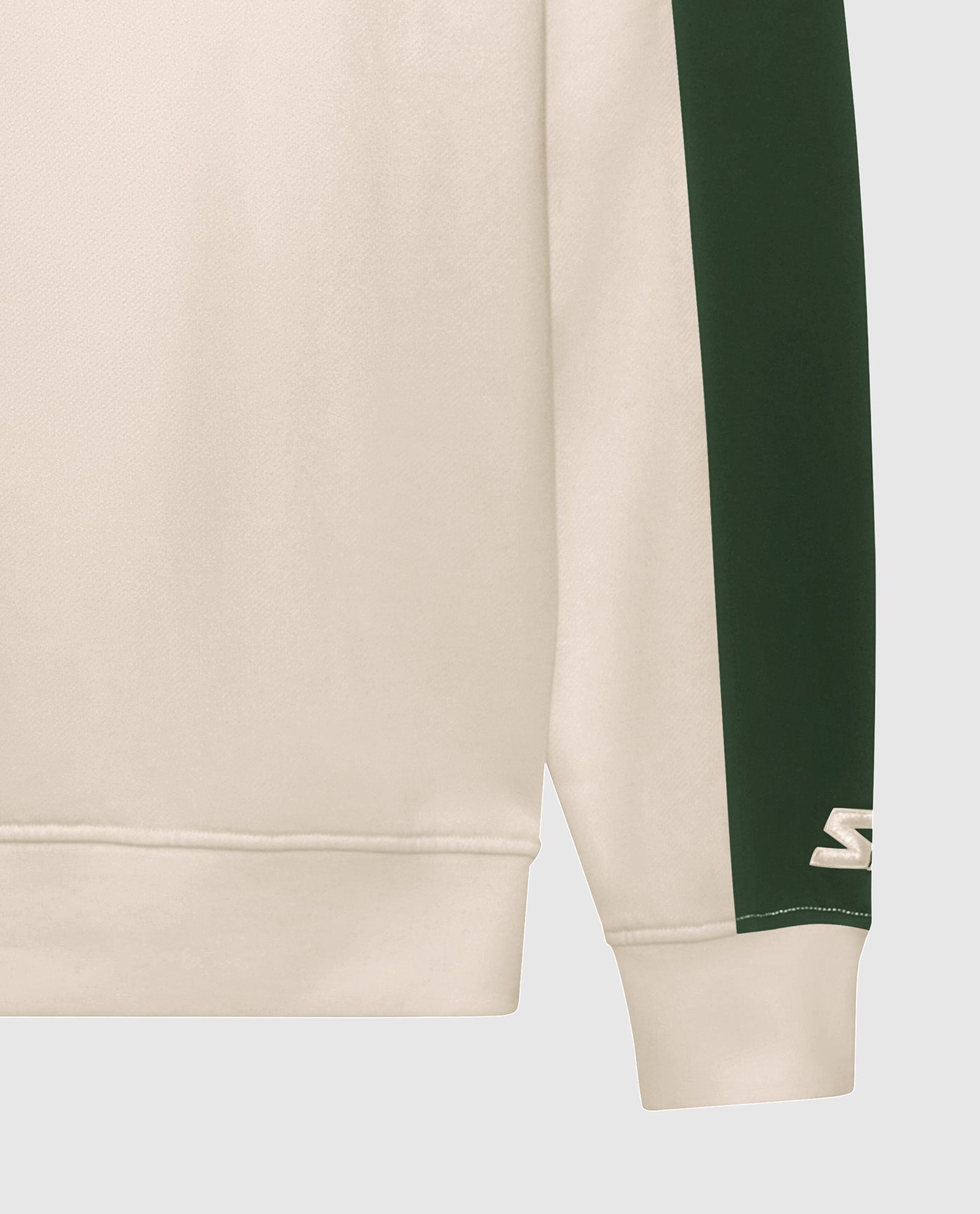 Detail View of Starter Cream Green Bay Packers Team Crew Starter Long Sleeve Shirt | STR GREEN BAY PACKERS CREAM