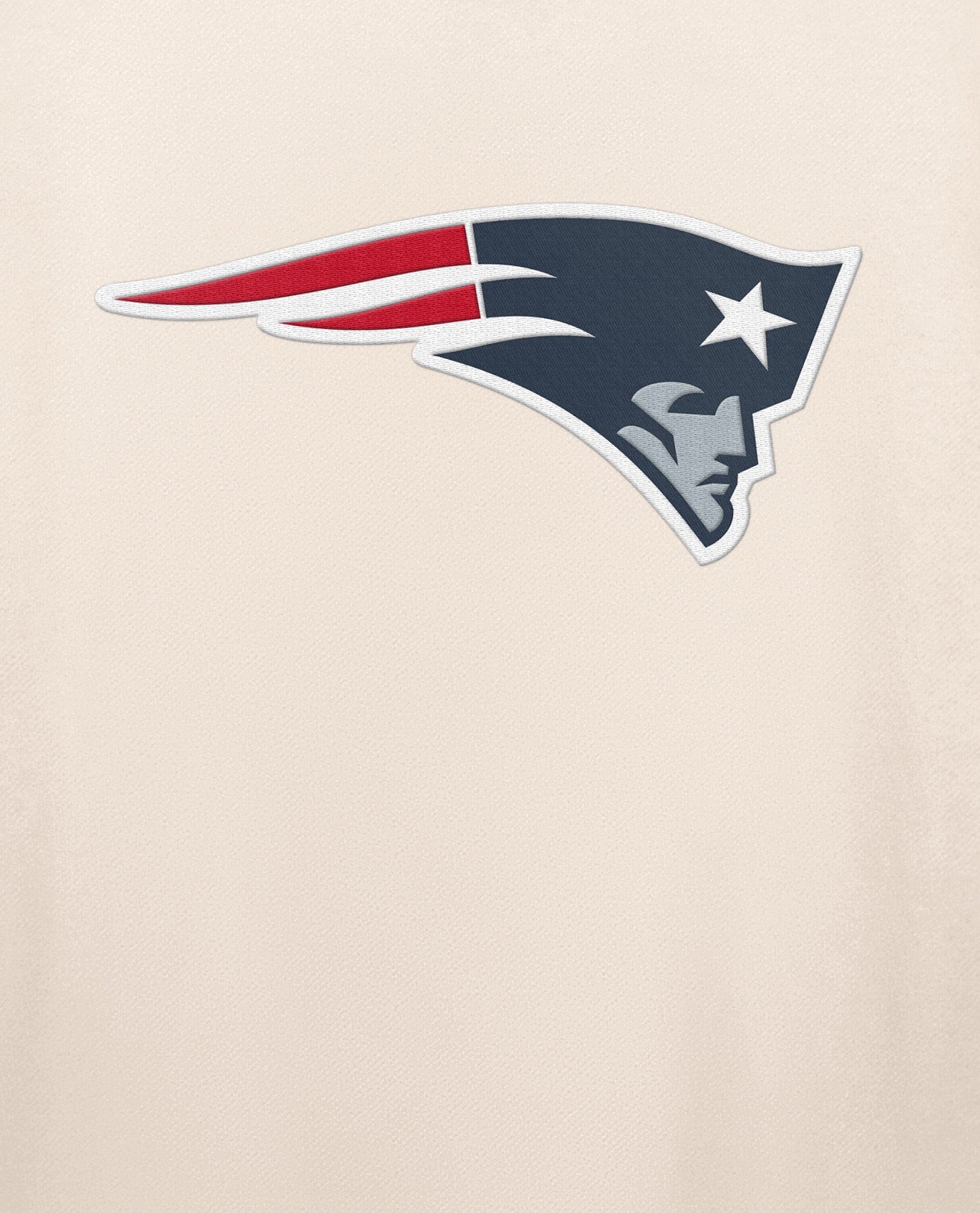 Side View of Starter Cream New England Patriots Team Crew Starter Long Sleeve Shirt | STR NEW ENGLAND PATRIOTS CREAM