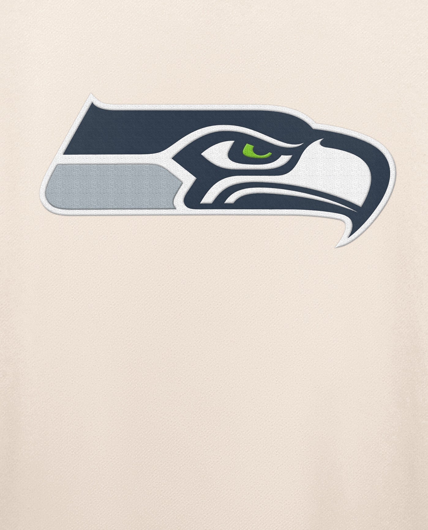 Side View of Starter Cream Seattle Seahawks Team Crew Starter Long Sleeve Shirt | STR SEATTLE SEAHAWKS CREAM