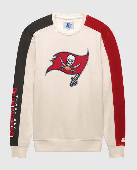 Front View of Starter Cream Tampa Bay Buccaneers Team Crew Starter Long Sleeve Shirt | STR TAMPA BAY BUCCANEERS CREAM