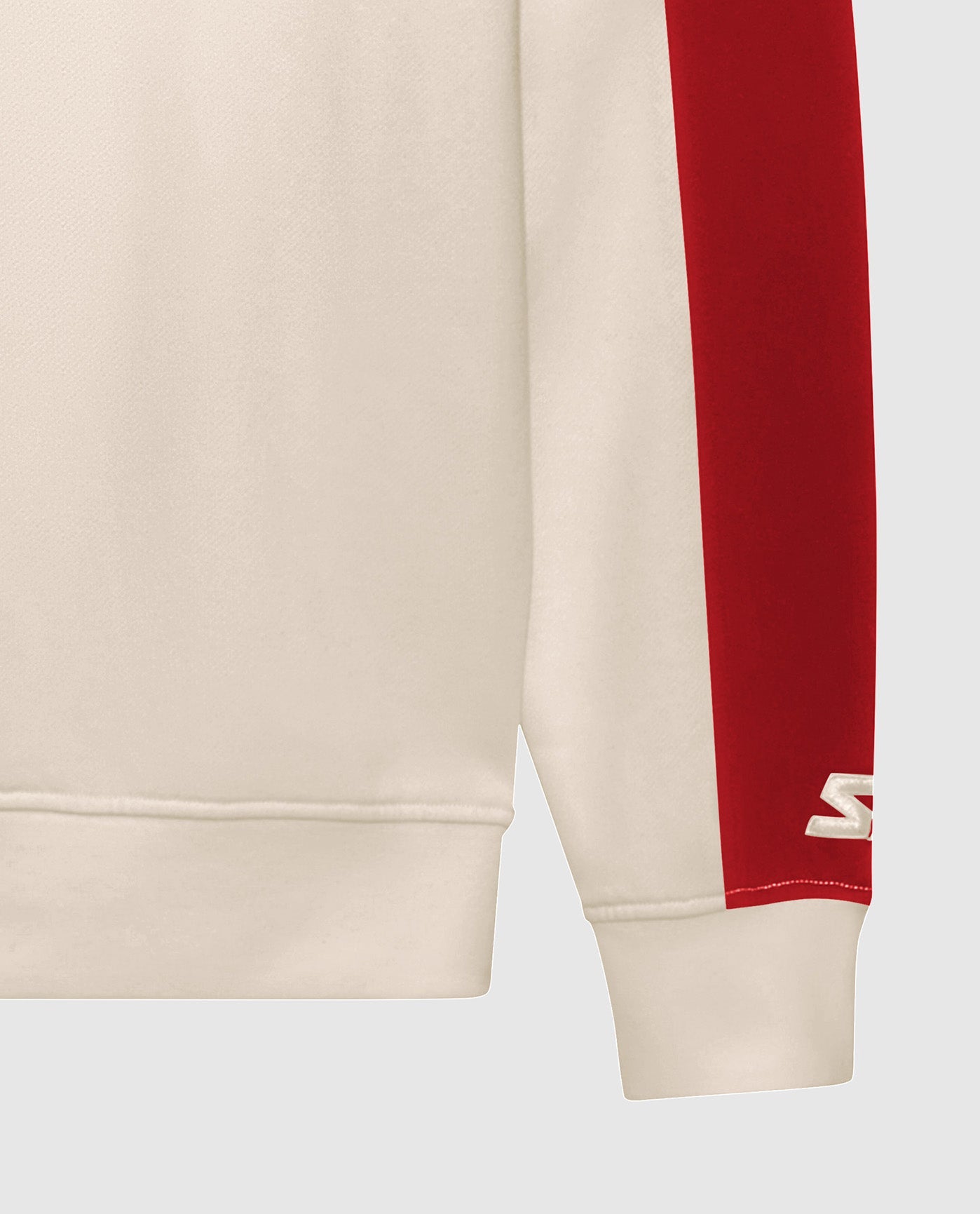 Detail View of Starter Cream Tampa Bay Buccaneers Team Crew Starter Long Sleeve Shirt | STR TAMPA BAY BUCCANEERS CREAM