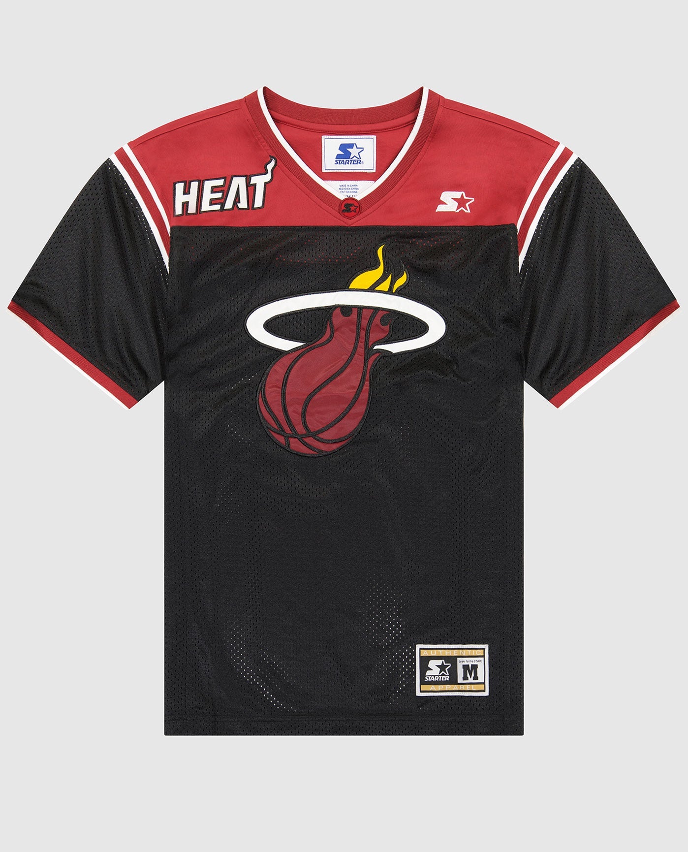 Logo Miami Heat Jersey Authentic Starter Black Miami Heat Squad