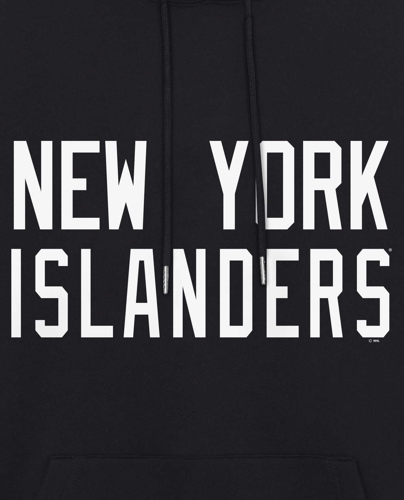 Side View of Starter Black New York Islanders Hat Trick Starter Hoodie | STR NEW YORK ISLANDERS BLACK