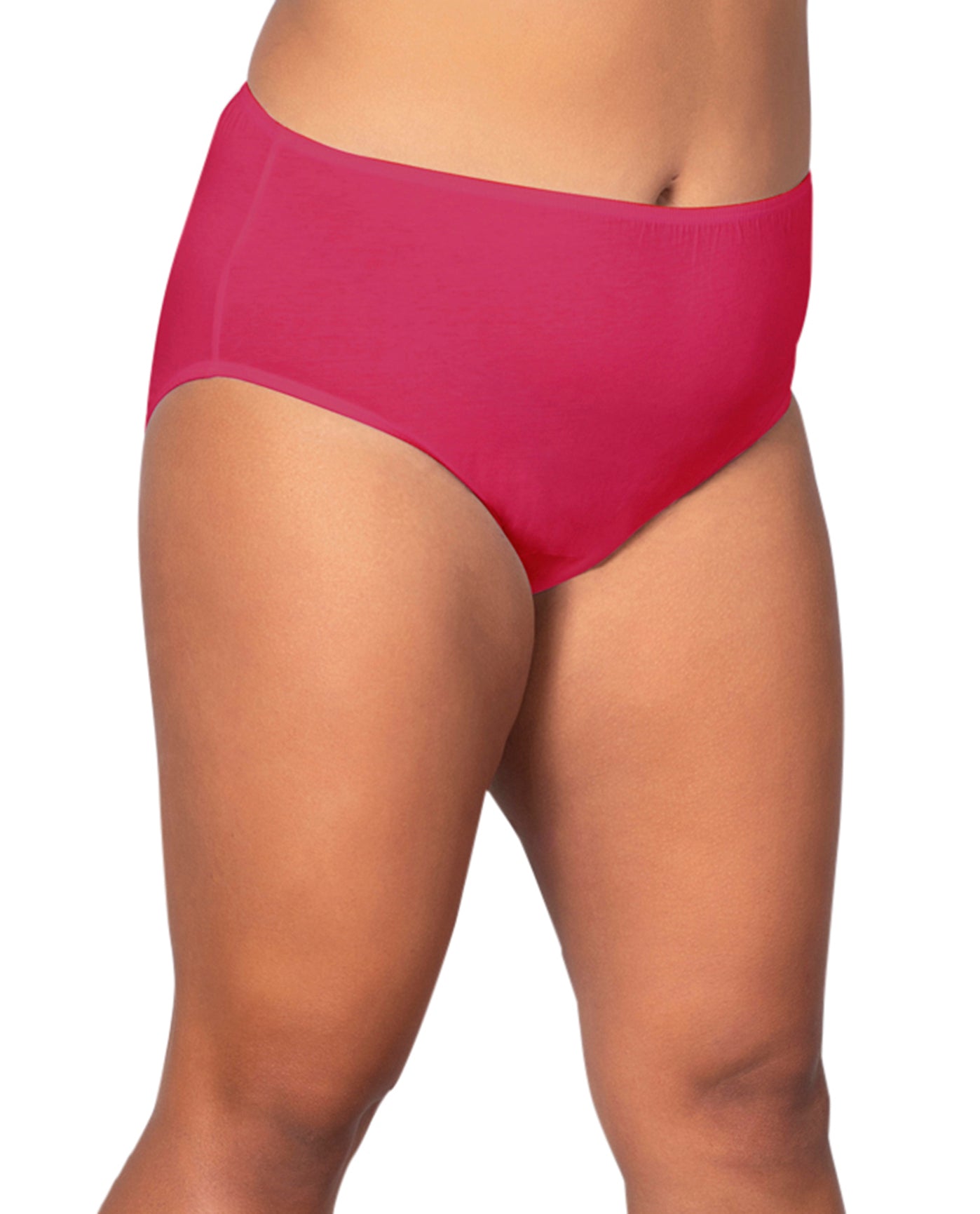 Front of 100% Cotton Solid Plus Size Panties | 010 OTPS Burgundy