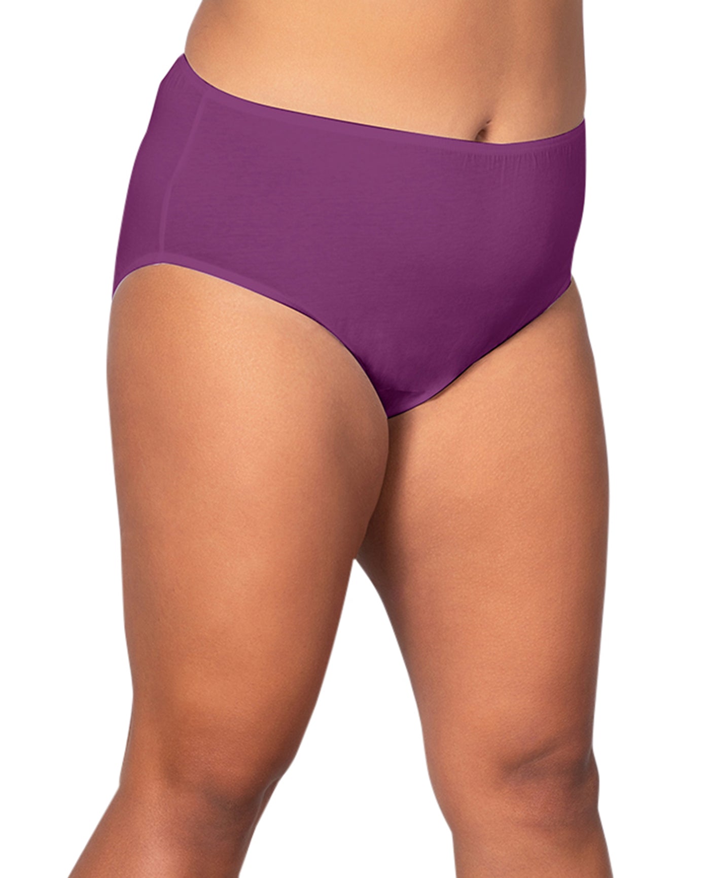 Front of 100% Cotton Solid Plus Size Panties | 020 OTPS Purple