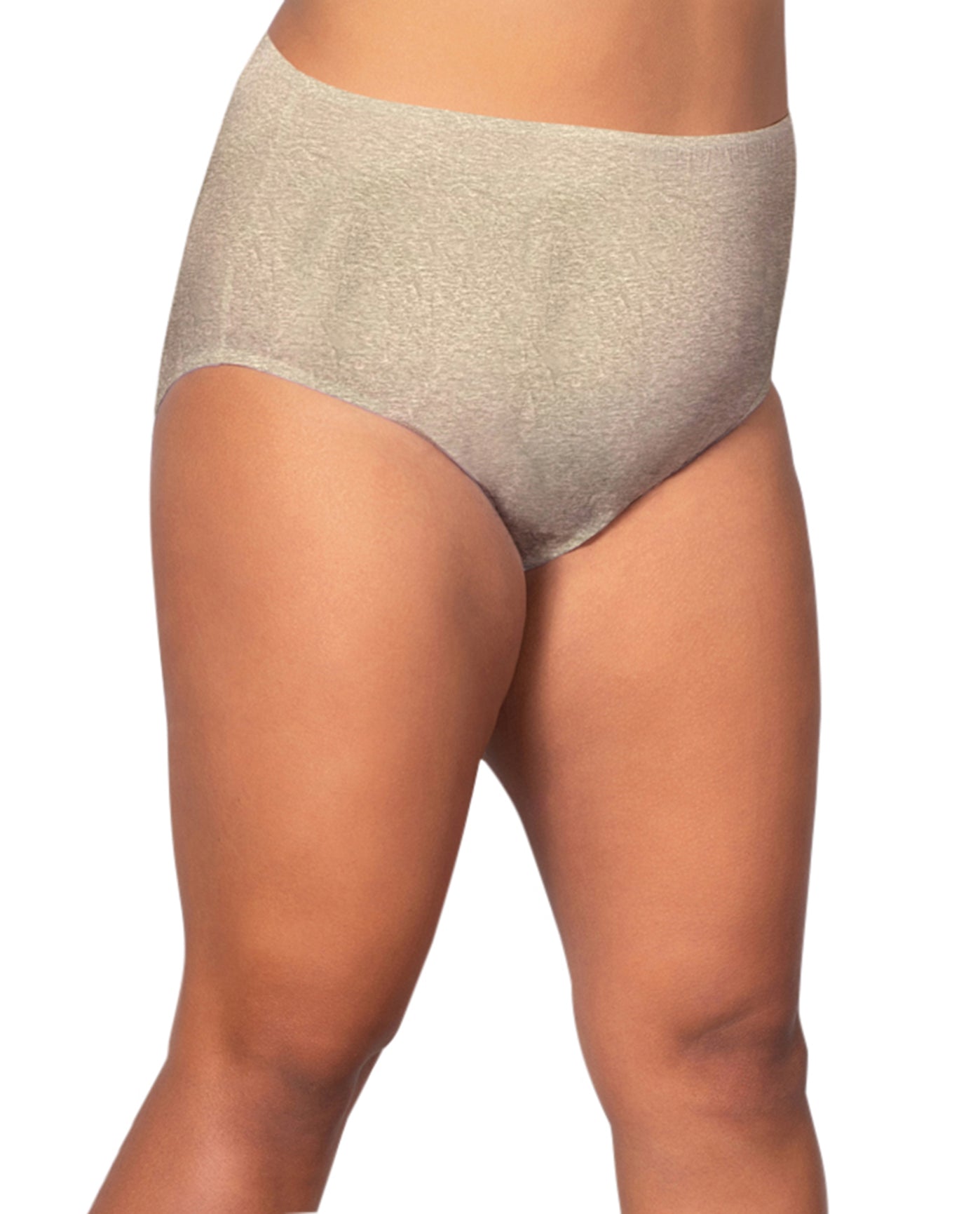 Front of 100% Cotton Solid Plus Size Panties | 038 OTPS Grey