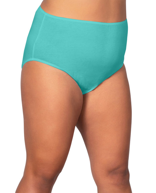 Front View of On The Plus Side Turquoise 100% Cotton Solid Plus Size Panties | OTPS TURQUOISE