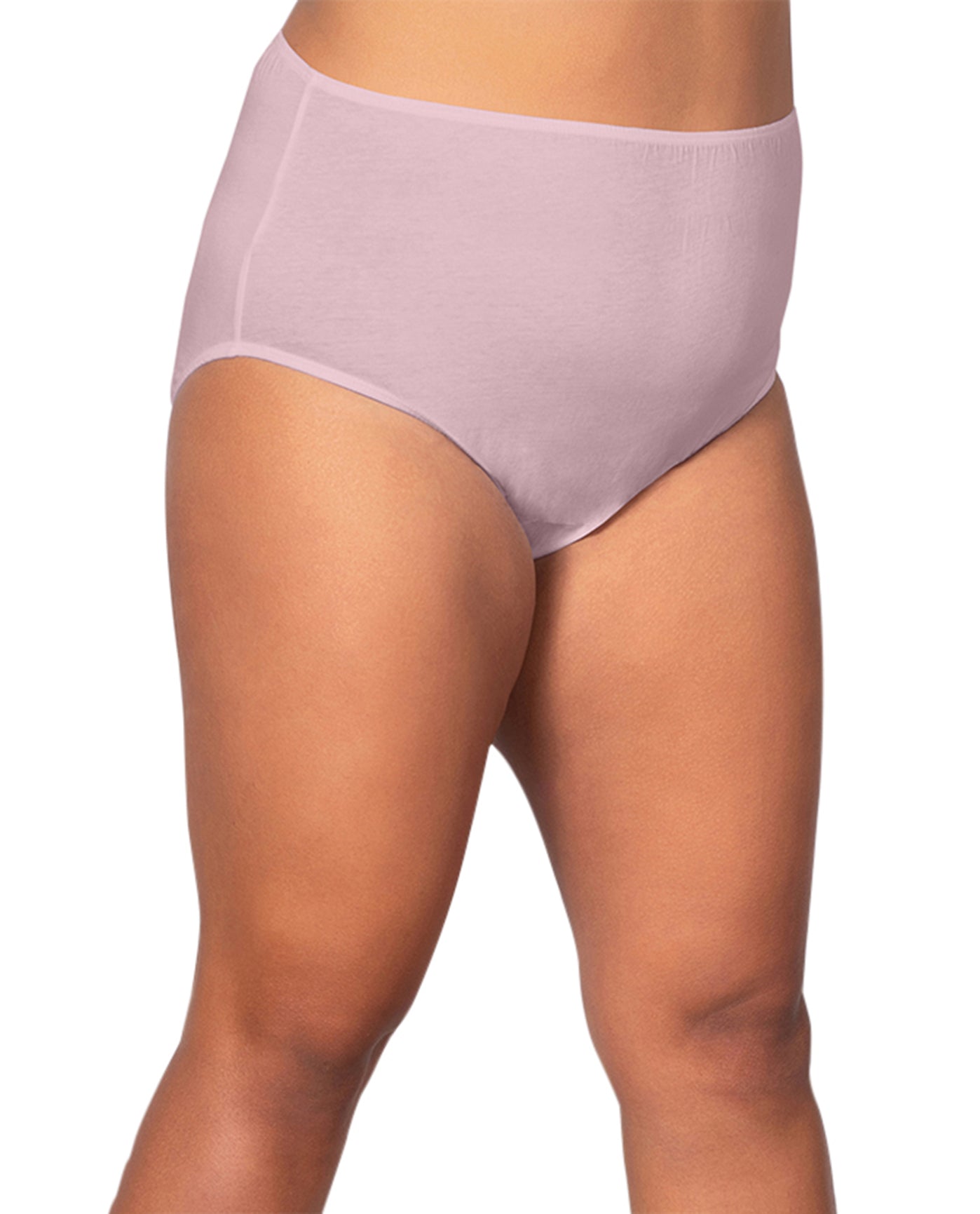 Front of 100% Cotton Solid Plus Size Panties | 043 OTPS Light Purple