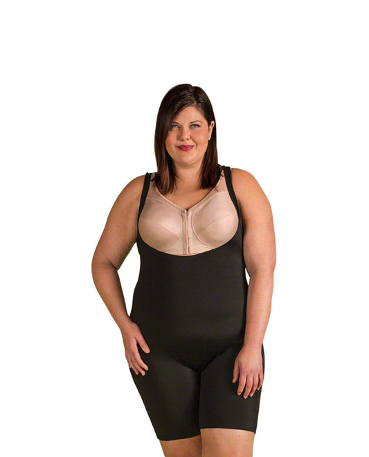 Front of Full Body Plus Size Supportwear | BLACK OTPS Black