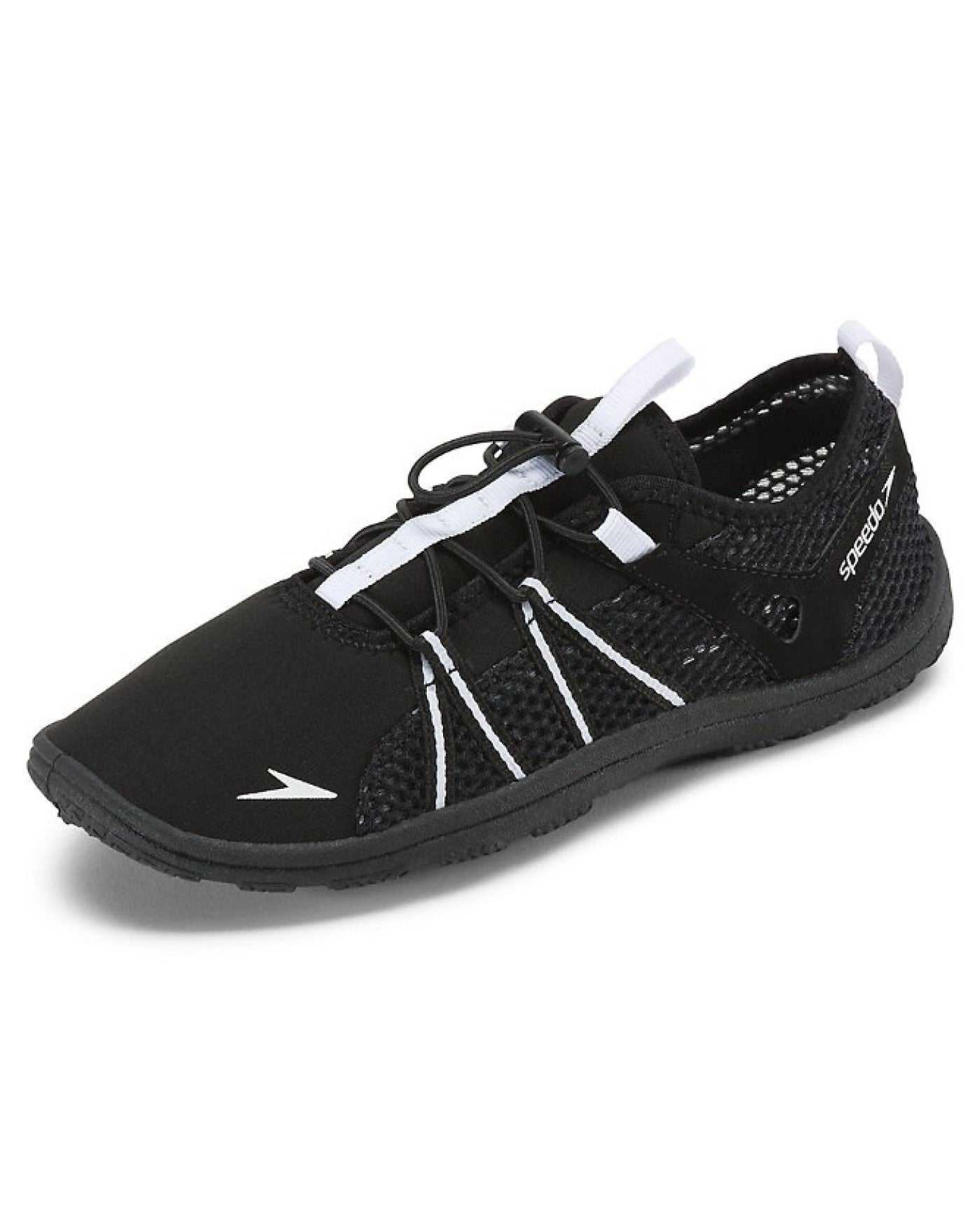Front View of Speedo Black And White Women'S Seaside Lace Water Shoes | SPE BLACK
