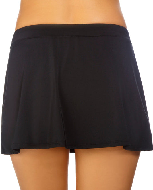 Back View of Caribbean Joe Black Side Slit Swim Skirt | JOE BLACK
