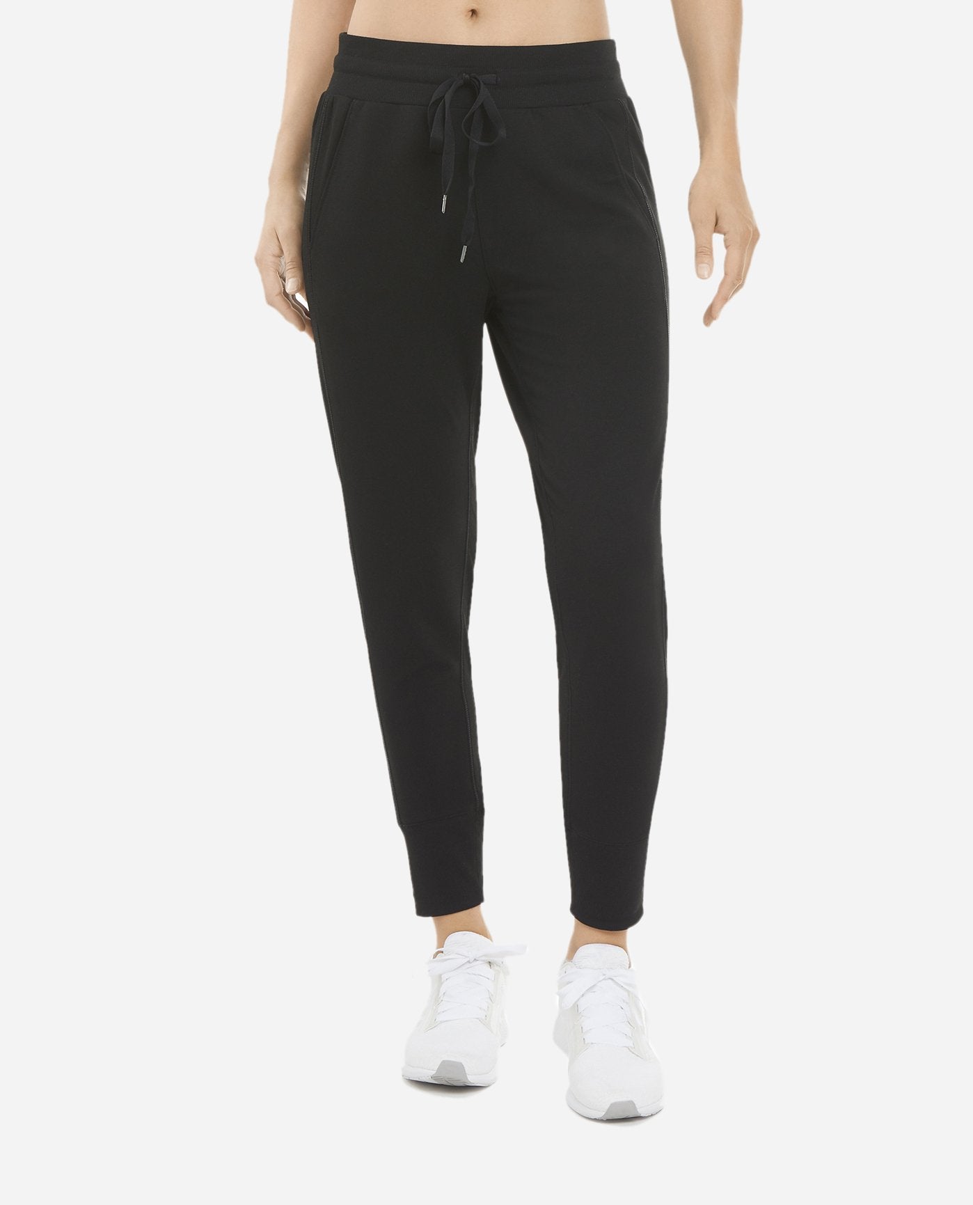 Front View of Danskin Black Salt Sustainable Soft Touch Jogger | DSK Black Salt