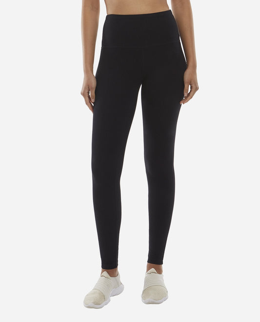 Front View Of Danskin Black Salt Mid-Rise Ankle Legging | DSK BLACK SALT