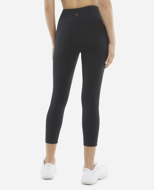 Back View Of Danskin Black Salt Curvy Cropped Legging | DSK BLACK SALT